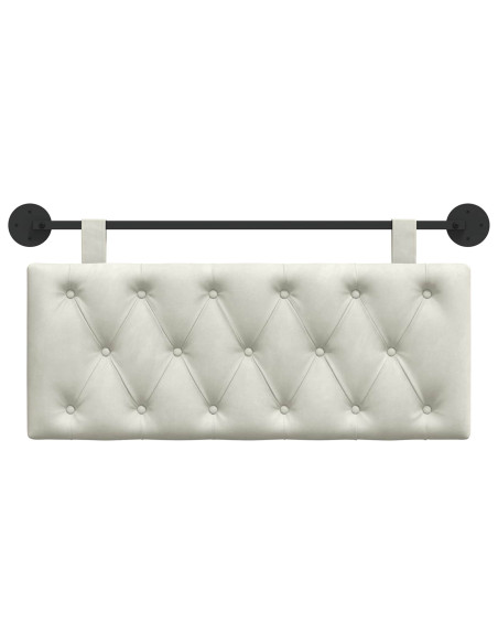 Testata appesa Montaggio a parete Crema 110 x 55 x 7 cm Velluto