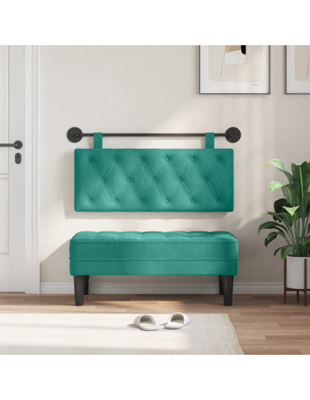 Testata appesa Turchese 110 x 55 x 7 cm Velluto