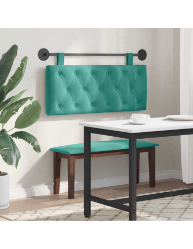 Testata appesa Turchese 110 x 55 x 7 cm Velluto