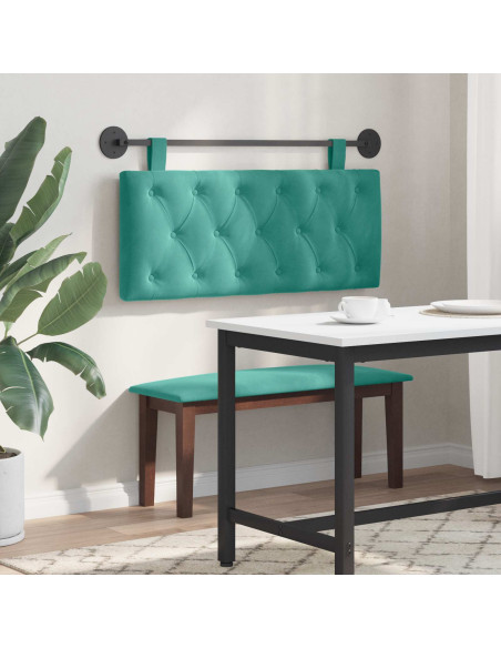 Testata appesa Turchese 110 x 55 x 7 cm Velluto
