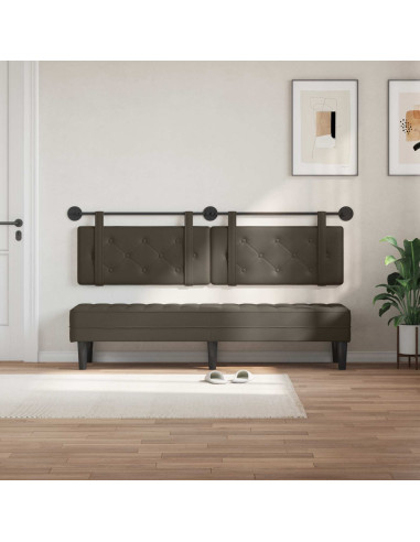 Testata appesa Grigio 190 x 55 x 5 cm Pelle Sintetica
