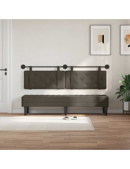 Testata appesa Grigio 190 x 55 x 5 cm Pelle Sintetica