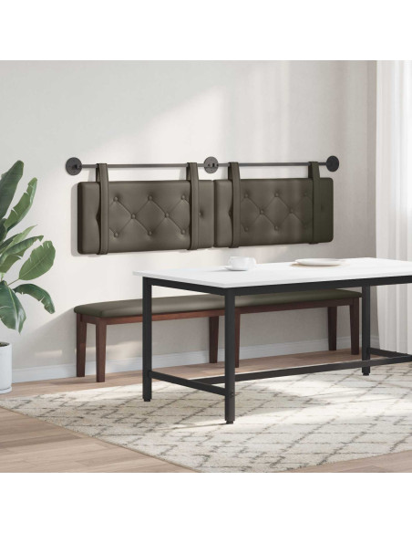 Testata appesa Grigio 190 x 55 x 5 cm Pelle Sintetica