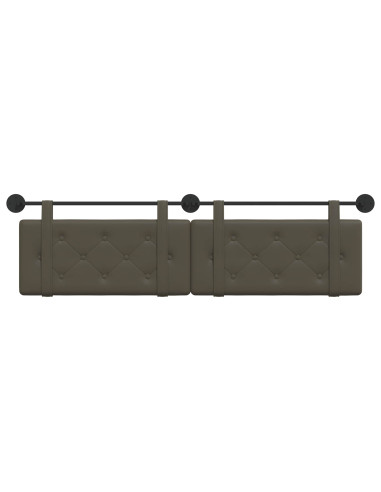 Testata appesa Grigio 190 x 55 x 5 cm Pelle Sintetica