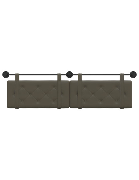 Testata appesa Grigio 190 x 55 x 5 cm Pelle Sintetica