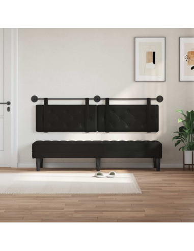 Testata appesa Nero 190 x 55 x 5 cm Pelle Sintetica