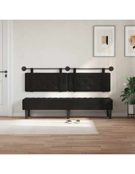 Testata appesa Nero 190 x 55 x 5 cm Pelle Sintetica