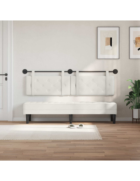 Testata appesa Bianco 190 x 55 x 5 cm Pelle Sintetica
