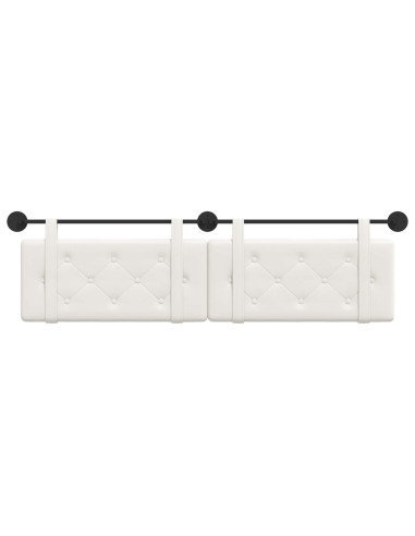 Testata appesa Bianco 190 x 55 x 5 cm Pelle Sintetica