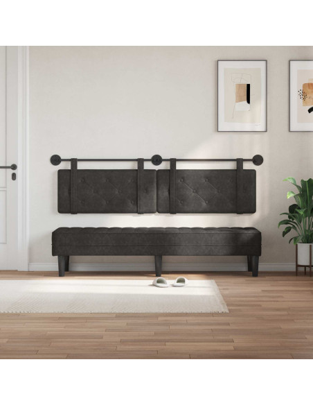 Testata appesa Nero 190 x 55 x 5 cm PU Antico