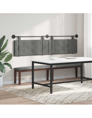 Testata appesa Grigio scuro 210 x 55 x 5 cm Velluto