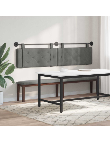 Testata appesa Grigio scuro 210 x 55 x 5 cm Velluto