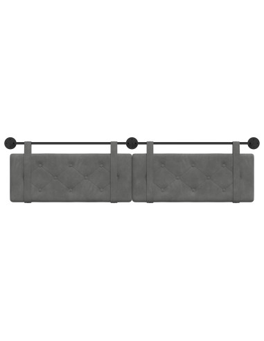 Testata appesa Grigio scuro 210 x 55 x 5 cm Velluto