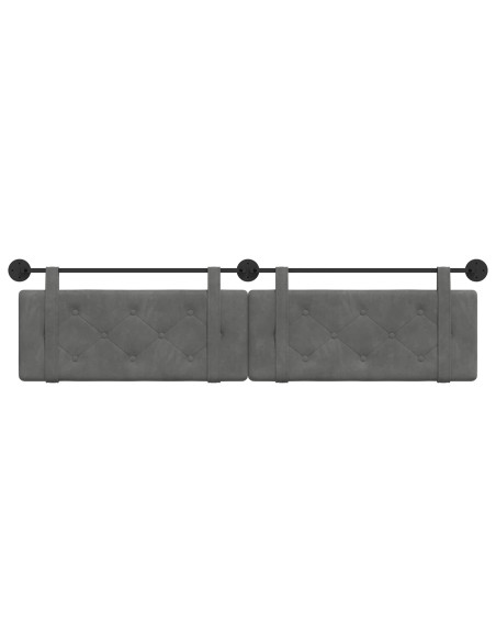 Testata appesa Grigio scuro 210 x 55 x 5 cm Velluto