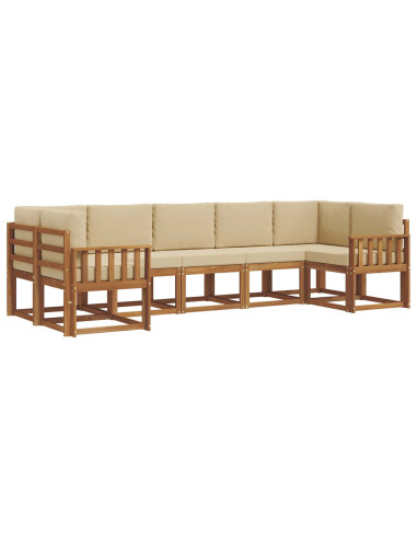Set di divani con cuscino 7 pcs Naturale e Beige