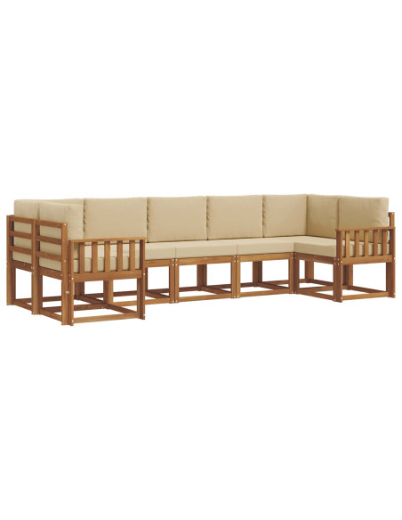 Set di divani con cuscino 7 pcs Naturale e Beige