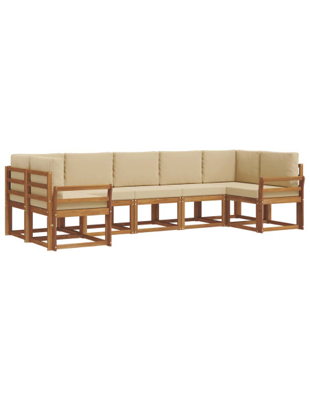 Set di divani con cuscino 7 pcs Naturale e Beige