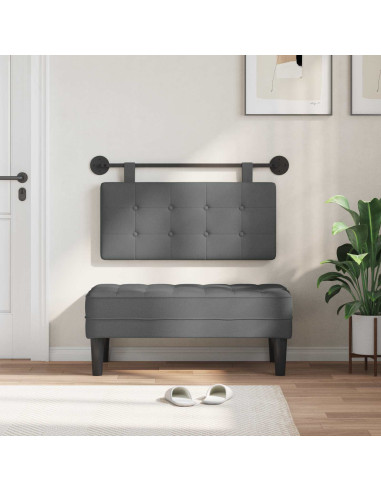 Testata appesa Grigio scuro 90 x 55 x 5 cm Tessuto