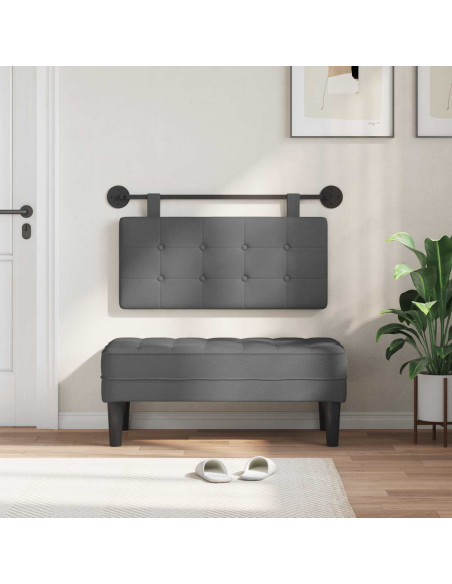 Testata appesa Grigio scuro 90 x 55 x 5 cm Tessuto