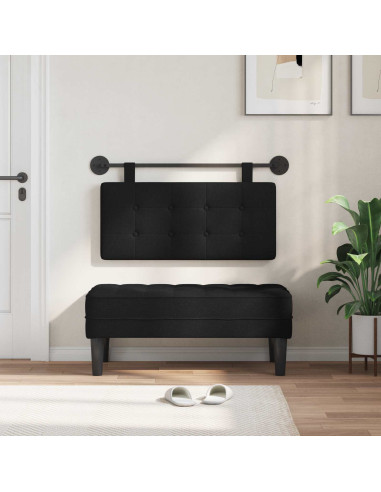 Testata appesa Montaggio a parete Nero 90 x 55 x 5 cm Tessuto