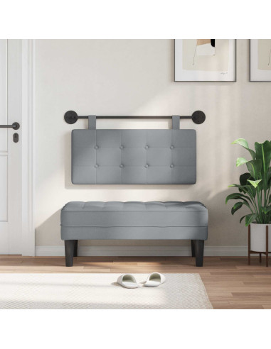 Testata appesa Grigio chiaro 100 x 55 x 5 cm Tessuto