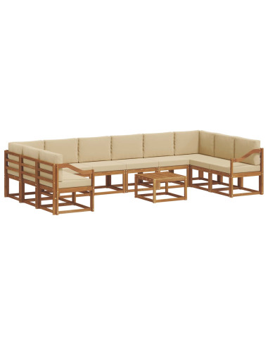 Set di divani con cuscino 11 pcs Naturale e Beige