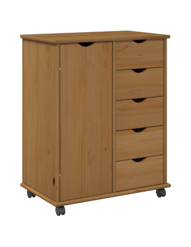 Mobile con Ruote con ruota Marrone miele 63,5 x 39 x 79 cm