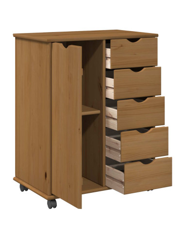Mobile con Ruote con ruota Marrone miele 63,5 x 39 x 79 cm