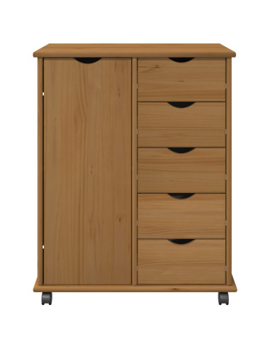 Mobile con Ruote con ruota Marrone miele 63,5 x 39 x 79 cm