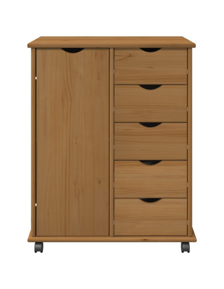 Mobile con Ruote con ruota Marrone miele 63,5 x 39 x 79 cm