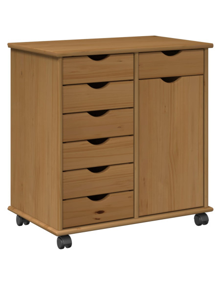 Mobile con Ruote con ruota Marrone miele 63,5 x 39 x 65,5 cm