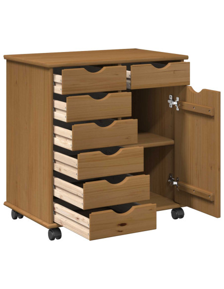 Mobile con Ruote con ruota Marrone miele 63,5 x 39 x 65,5 cm