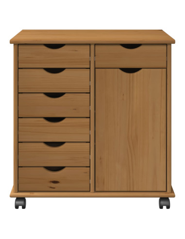 Mobile con Ruote con ruota Marrone miele 63,5 x 39 x 65,5 cm