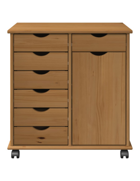 Mobile con Ruote con ruota Marrone miele 63,5 x 39 x 65,5 cm