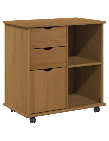 Mobile con Ruote con ruota Marrone miele 63,5 x 39 x 65,5 cm