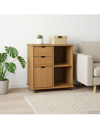 Mobile con Ruote con ruota Marrone miele 63,5 x 39 x 65,5 cm