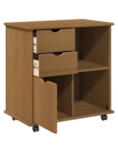 Mobile con Ruote con ruota Marrone miele 63,5 x 39 x 65,5 cm