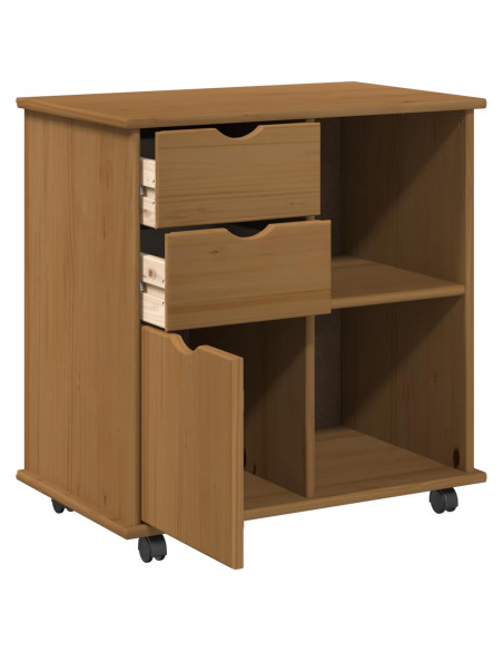 Mobile con Ruote con ruota Marrone miele 63,5 x 39 x 65,5 cm