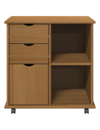 Mobile con Ruote con ruota Marrone miele 63,5 x 39 x 65,5 cm