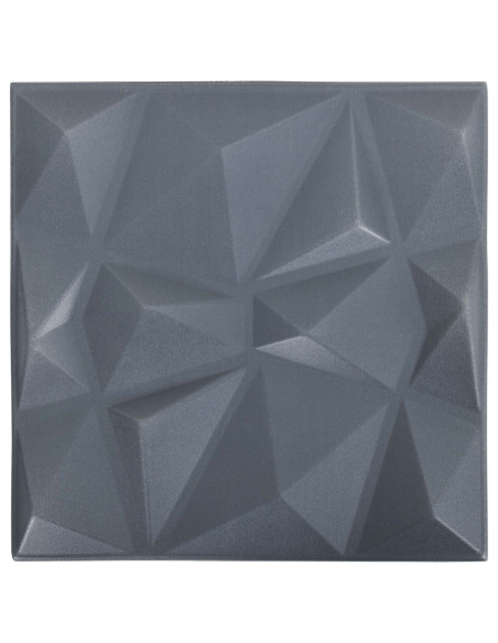 Pannelli da parete 12 pcs Grigio Diamante 50 x 50 cm