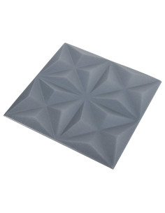 Pannelli da parete 24 pcs Origami Grigio 50 x 50 cm Schiuma XPS 2