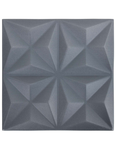 Pannelli da parete 24 pcs Origami Grigio 50 x 50 cm Schiuma XPS