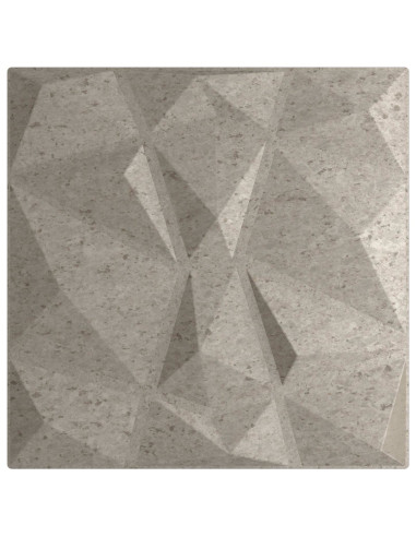 Pannelli da parete 48 pcs Grigio Cemento 50 x 50 cm Schiuma XPS