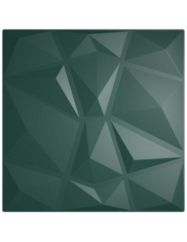 Pannelli da parete 24 pcs Verde 50 x 50 cm Schiuma XPS