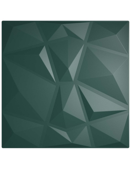 Pannelli da parete 24 pcs Verde 50 x 50 cm Schiuma XPS