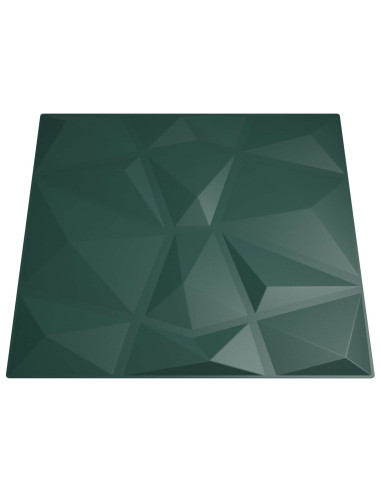 Pannelli da parete 48 pcs Verde 50 x 50 cm Schiuma XPS