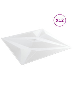 Pannelli da parete 12 pcs Stella Bianca 50 x 50 cm Schiuma XPS 2