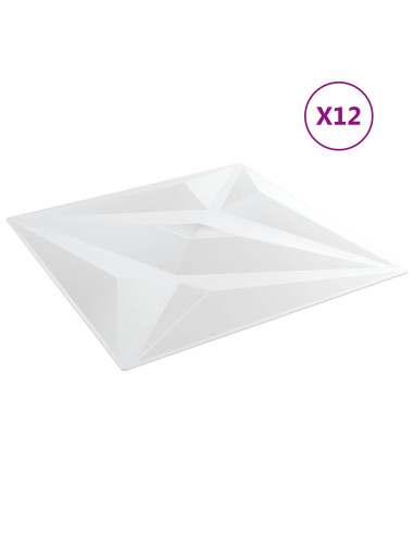 Pannelli da parete 12 pcs Stella Bianca 50 x 50 cm Schiuma XPS