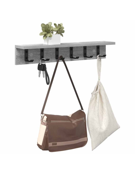 Appendiabiti a muro Grigio Sonoma 60 x 10,5 x 10,5 cm