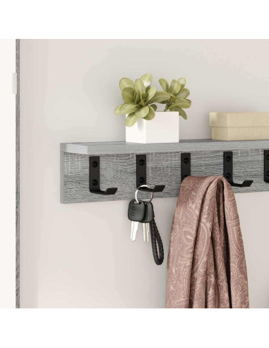 Appendiabiti a muro Grigio Sonoma 60 x 10,5 x 10,5 cm
